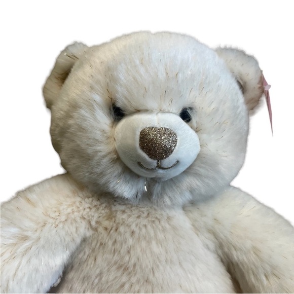 NEW FAO Schwarz White and Gold Sparklers Plush Bear Holiday Gifting - Picture 3 of 9
